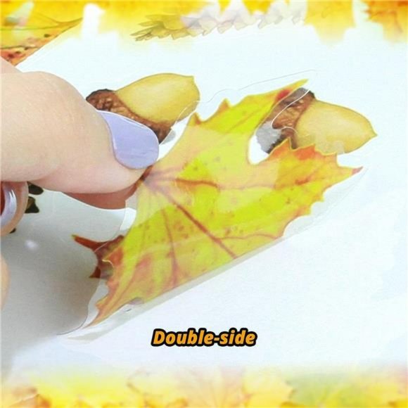 Thanksgiving Window Clings 6 Sheets Maple Leaves Pine Cones Window Sticker - Picture 5 of 7
